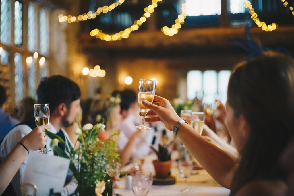 People cheer at a successful event